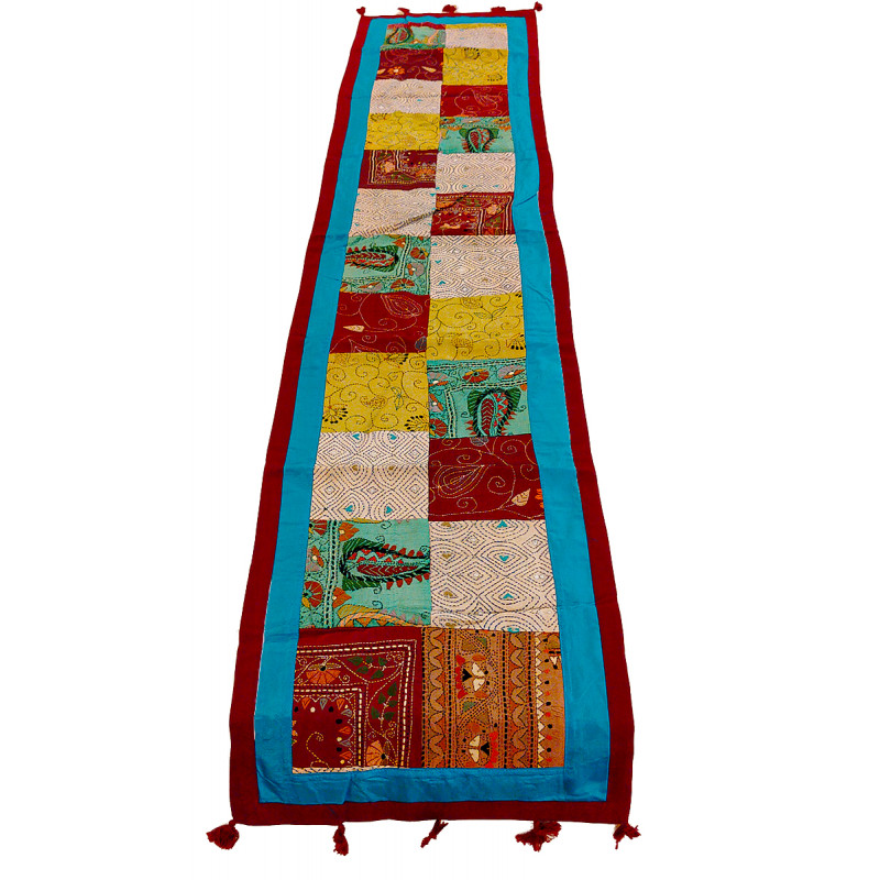 13X72 INCH KANTHA EMB.SILK RUNNER