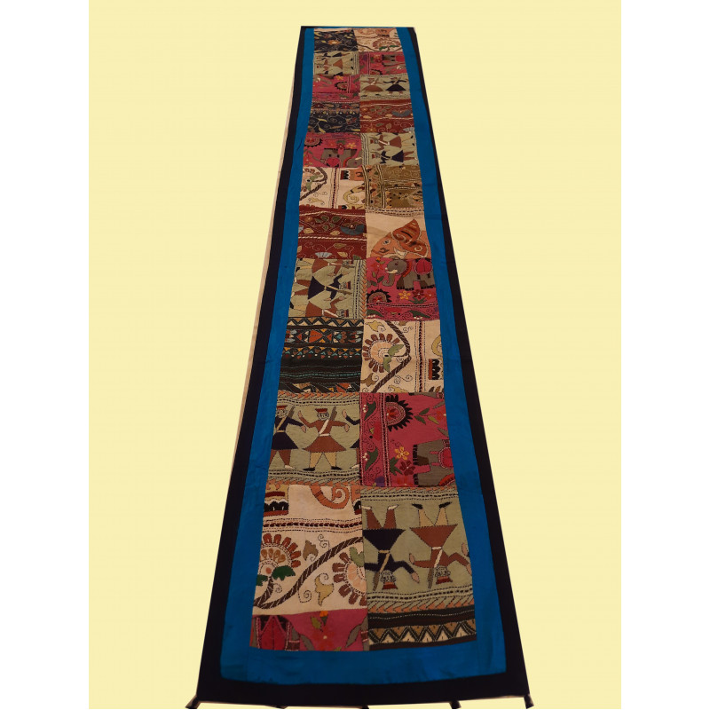 13X72 INCH KANTHA EMB.SILK RUNNER