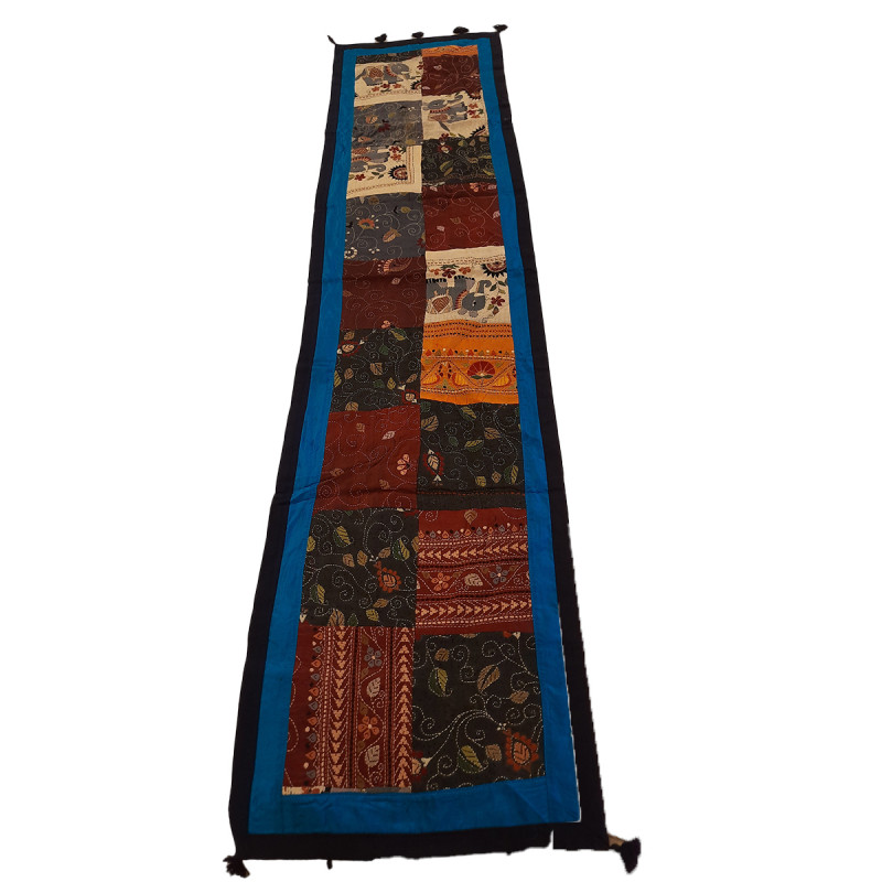 13X60 INCH KANTHA EMB. SILK RUNNER