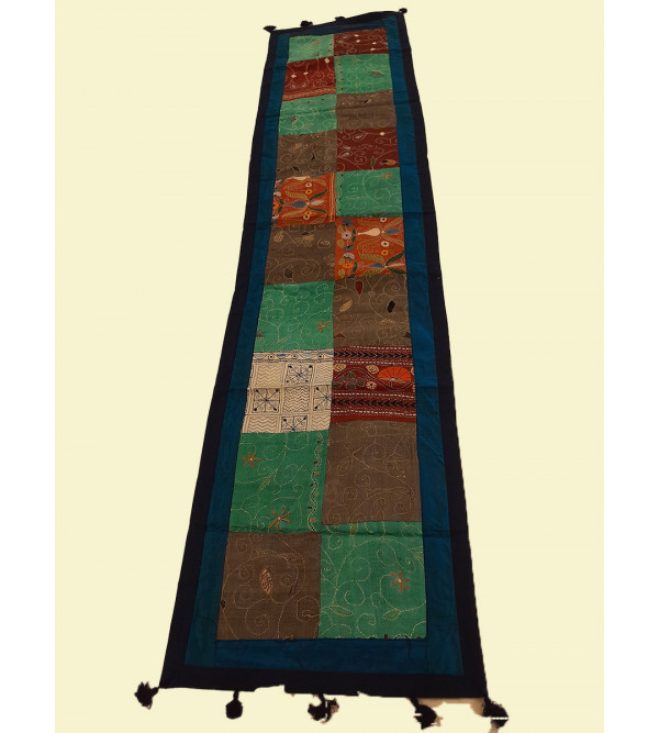 13X60 INCH KANTHA EMB. SILK RUNNER