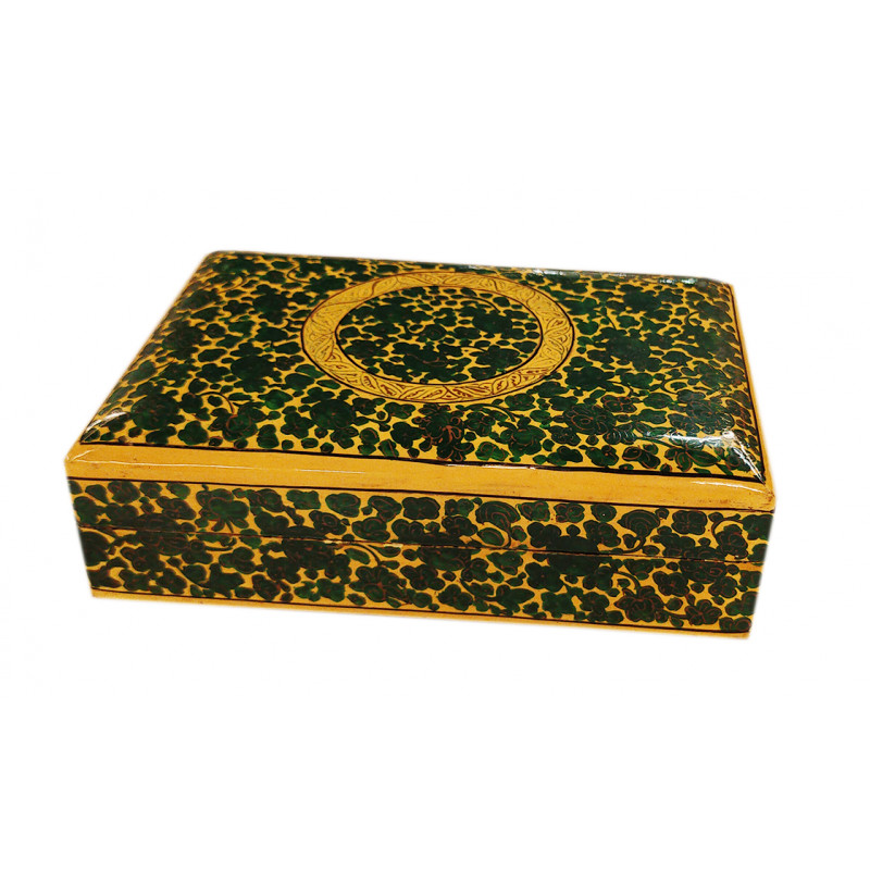 Papier Mache Handcrafted Box with Wooden Base