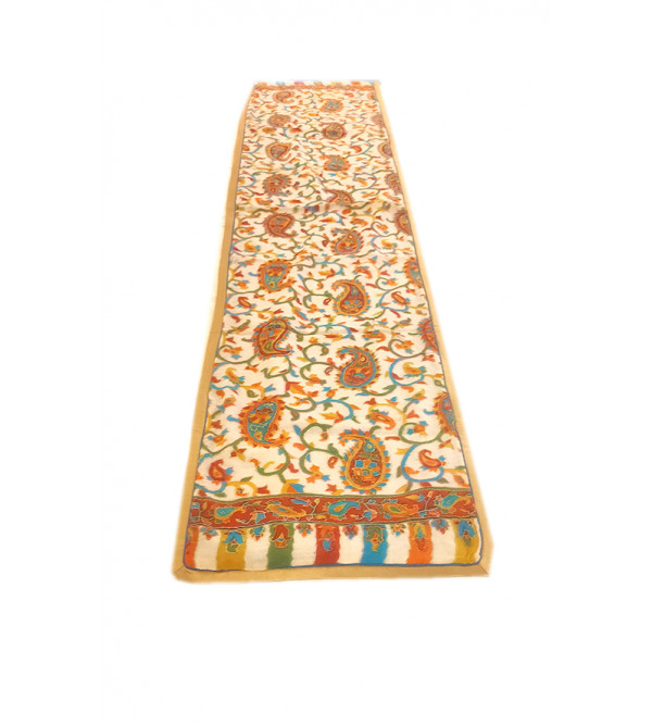 18X74 INCH PURE WOOL JAMAVAR EMB RUNNER