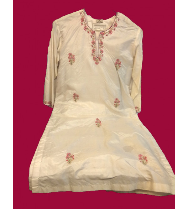Plain Silk  Embroidered Salwar Kameez Set Size 8 To10 Years