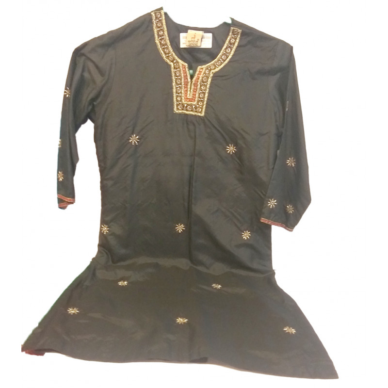 Plain Silk Embroidery Salwar Kameez Set Size 8 To 10 Years