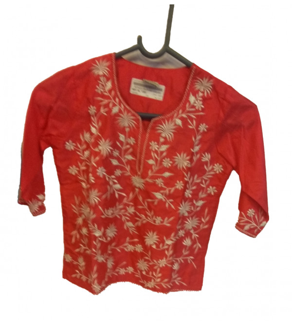 Silk Embroidery Kurtis For Girls Size 6 to 8 Year