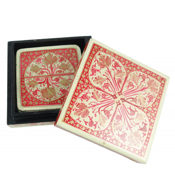 PAPER MACHE COASTER 7 Pcs SET SQUARE SHAPE ASSORTED COLOR