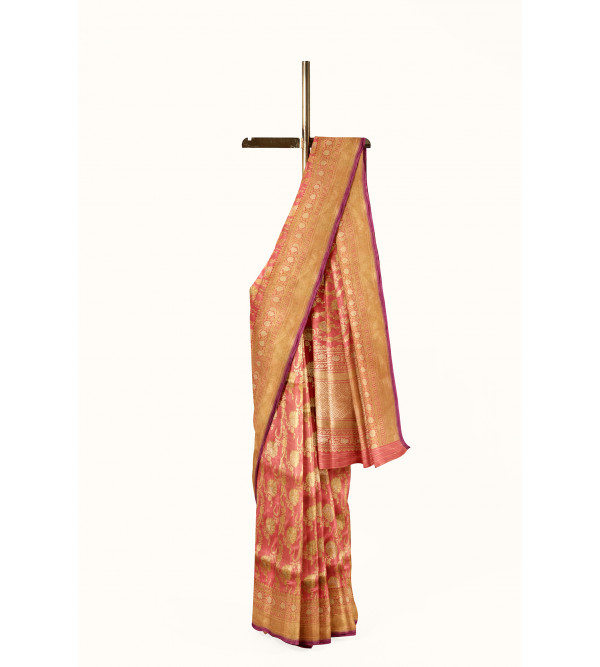 Silk Jangla Saree with Blouse Zari Jangla Work 