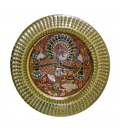 Wall Plate Three Peacock Design 8 Inch WT-210 grms