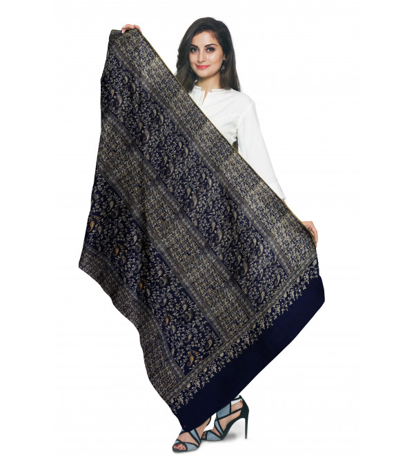 Pure Wool Shawl Embroidered 