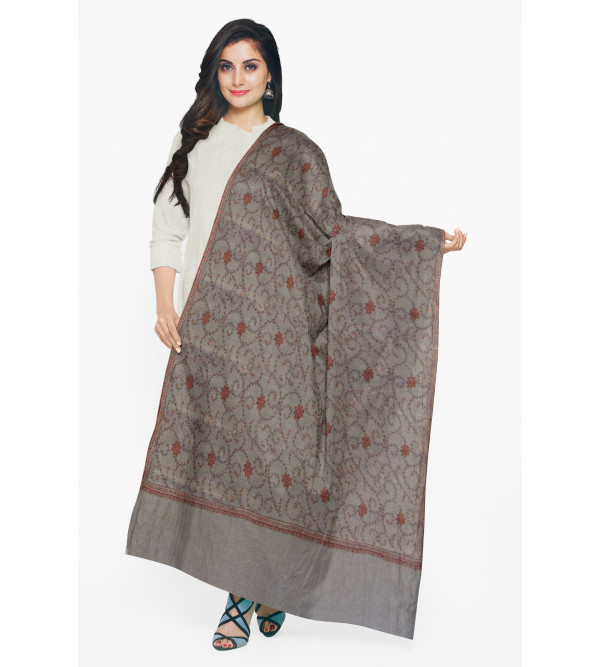 Shawl Tweed Embroidered Jali