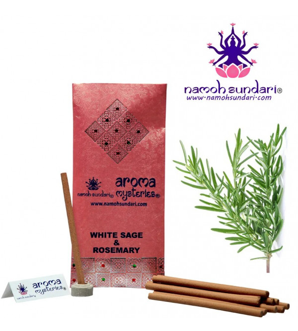 Namoh Sundari ® Aroma Mysteries ® White Sage & Rosemary Bambooless Incense Stick