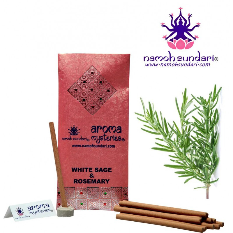 Namoh Sundari ® Aroma Mysteries ® White Sage & Rosemary Bambooless Incense Stick