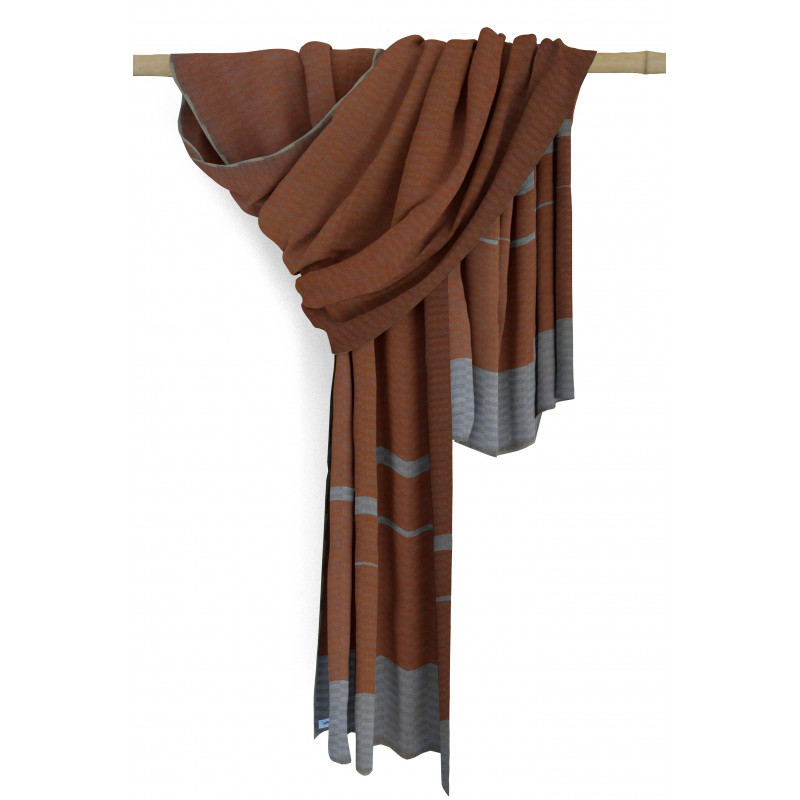 Stole Pure Pashmina Loose Weave Emb 28 X80 Inch 