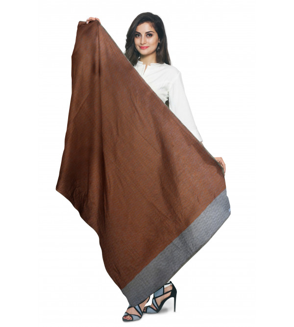 Stole Pure Pashmina Loose Weave Emb 28 X80 Inch 