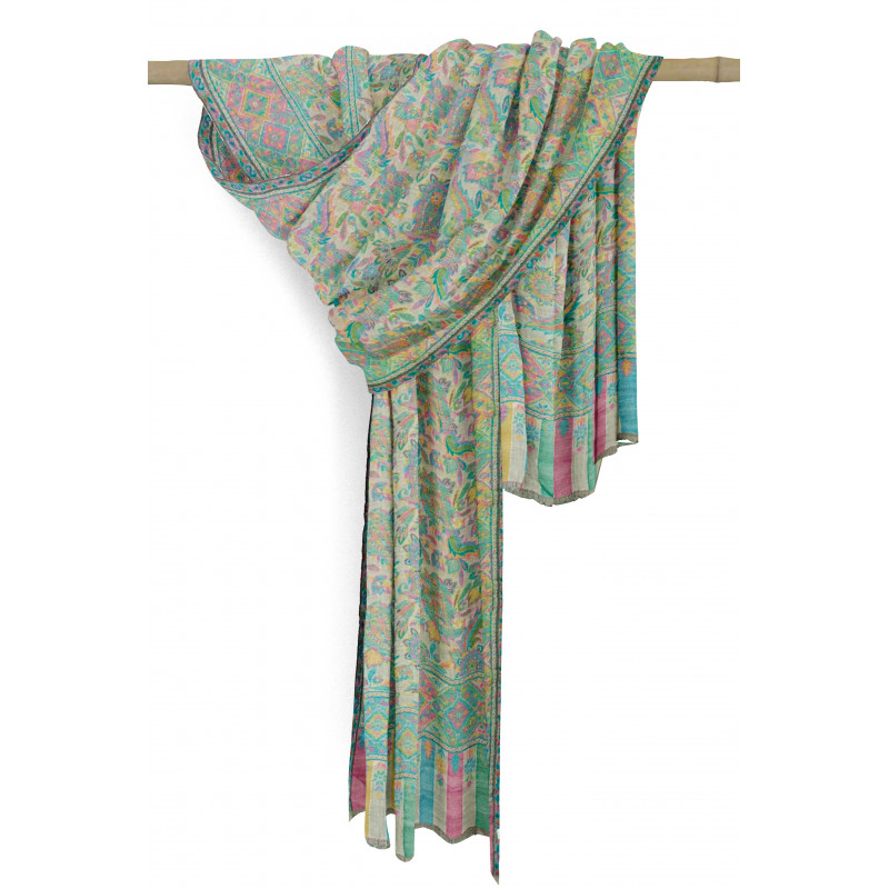 Stole Pure Pashmina Kani With Assorted Colours and Designs 
