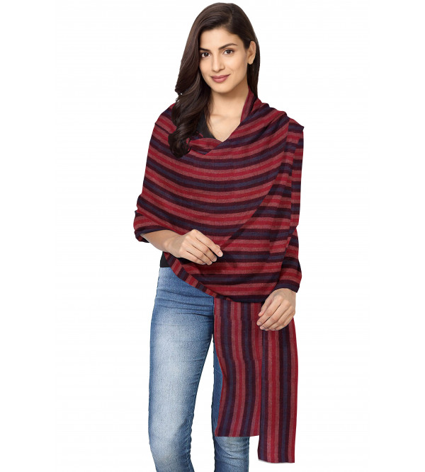 Pure Pashmina Stole Checkstripe