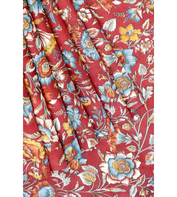 Katan Silk Printed Fabric (Per Meter)