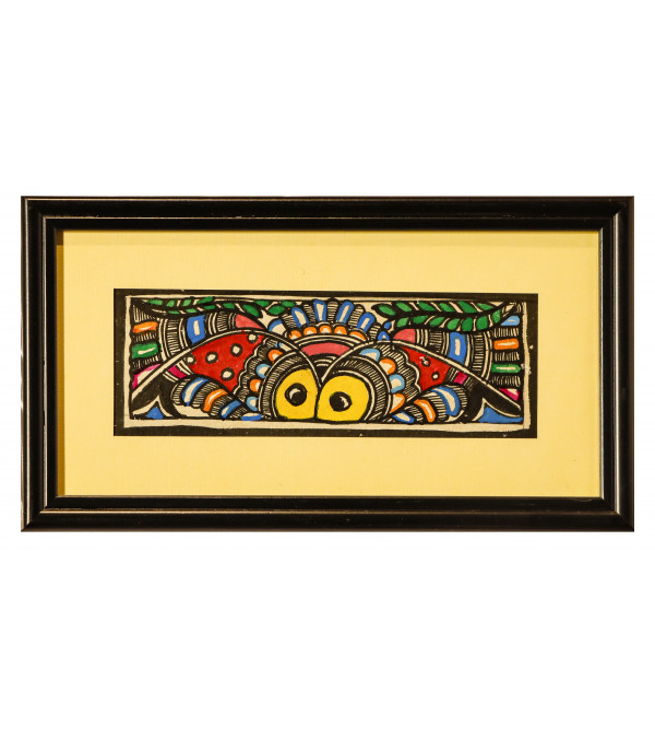 Fish Madhubani Art Painting For Home Wall Art Decor ( Without Frame )