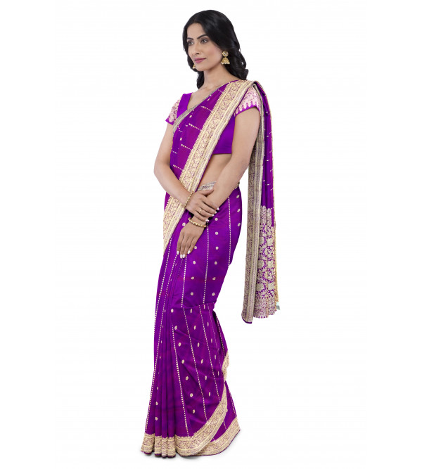 Kadua Brocade Handloom Silk Saree With Blouse