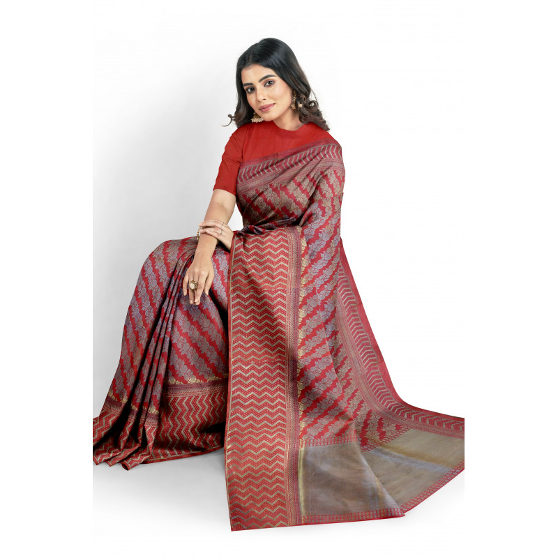 Katan Silk Handloom Banaras Zari Saree with Blouse