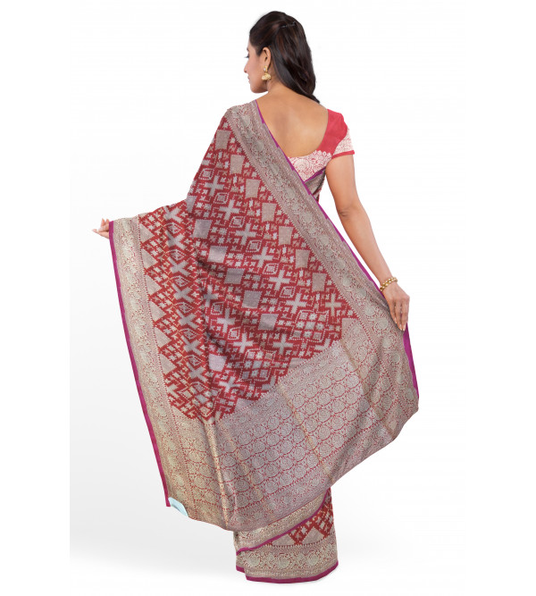 Silk Zari Cutwork Saree With Blouse