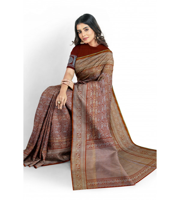 Katan Silk Handloom Banaras Kadua Saree with Blouse