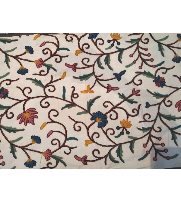 Crewel Hand Embroidered Fabric from Kashmir Width 54 Inch