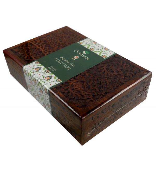 WOODEN BOX TEA 200 GM DARJEELING AND NILGIRI ASSORTED