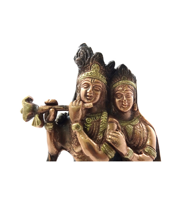 HANDICRAFT RADHA KRISHNA 6.5 INCH BRASS COPPER FINISH