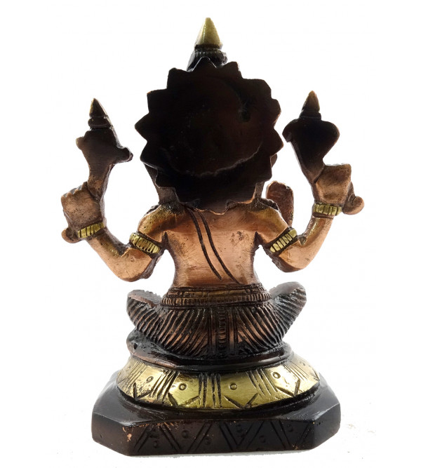 HANDICRAFT GANESH TWO HANDS 3.5 INCH BRASS COPPER FINISH