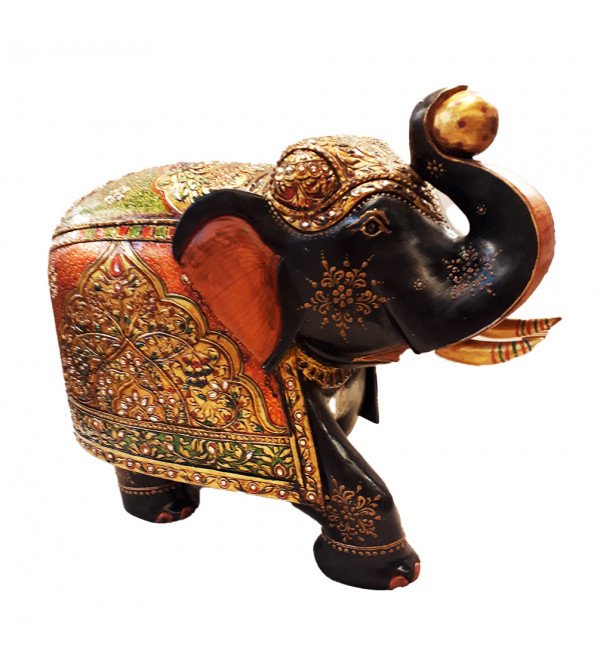 Kadamba wood Handcrafted and Hand painted Elephant