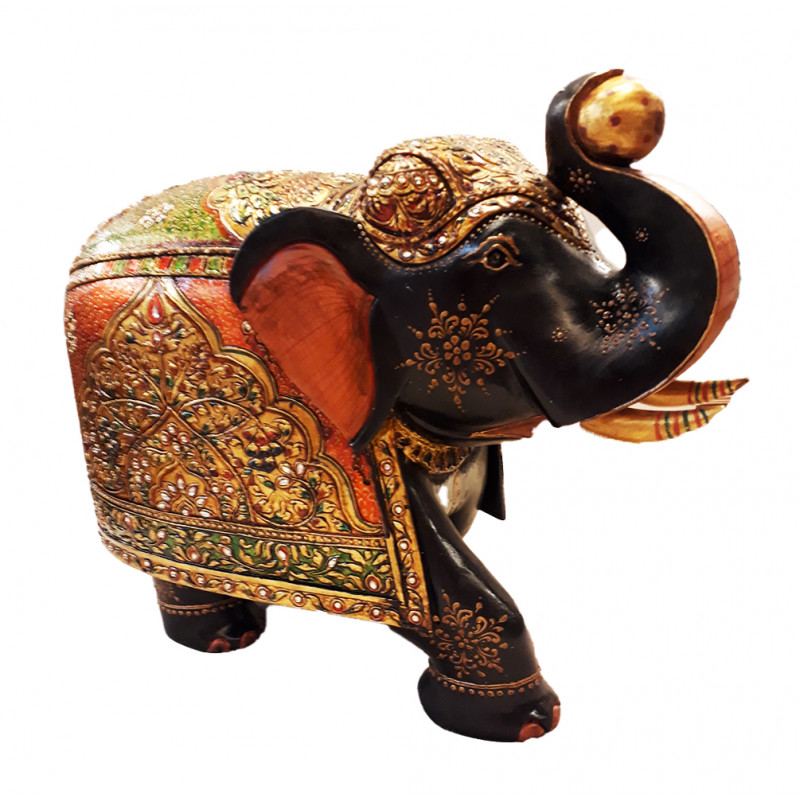 Kadamba wood Handcrafted and Hand painted Elephant
