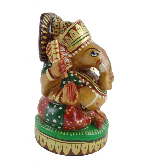 GANESH CHATTEROPEN CARVED KADAM WOOD 3 INCH