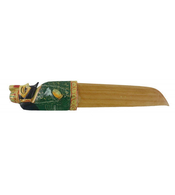 Kadamba wood Handcrafted and Hand painted Paper Cutter/ Paper Knife
