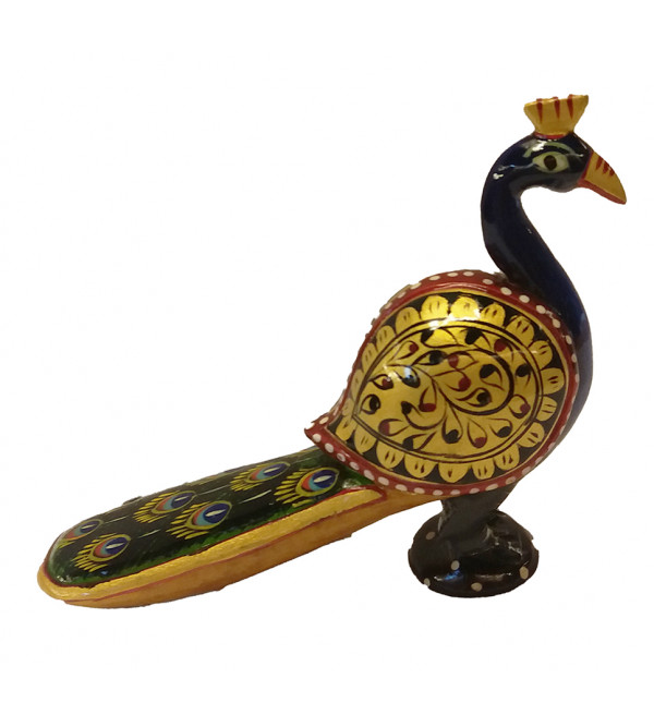Kadamba Wood Handcrafted and Hand Painted Peacock