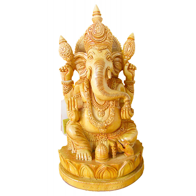 Ganesh Hand Carved Kadamba Wood Size 10 Inch  