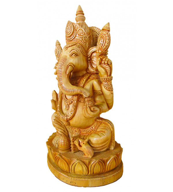 Ganesh Hand Carved Kadamba Wood Size 10 Inch  