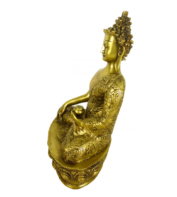 Brass Buddha Sakyamuni Dragon Carving Wt-3.750 Kg 8x5x13 In