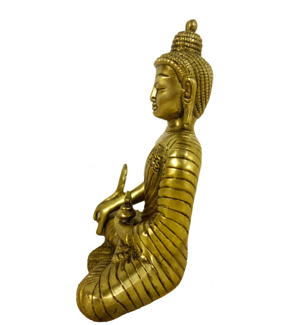 Brass  Buddha Sitting Medicine Wout Base  6 in Wt-1.277 Kg