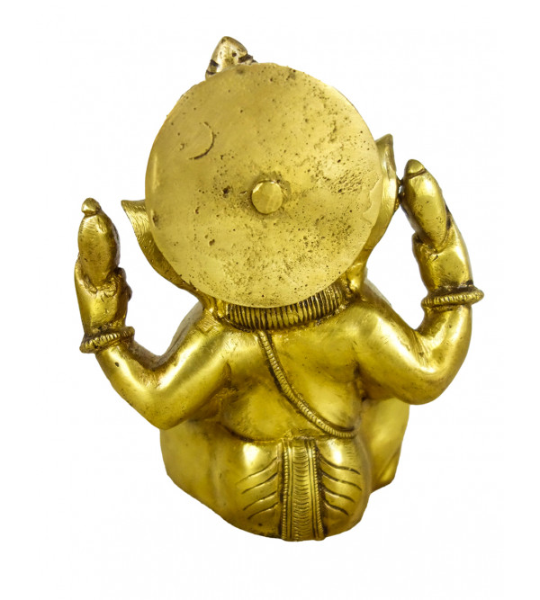 Brass  Ganesh Sitting Wout Base  5.5x3x7 in  Wt-2.115 Kg