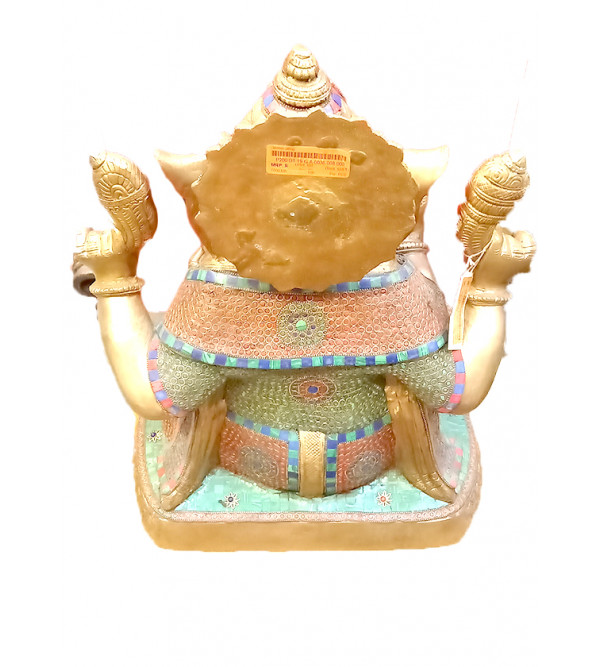 Ganesha Sitting Handcrafted In Brass 