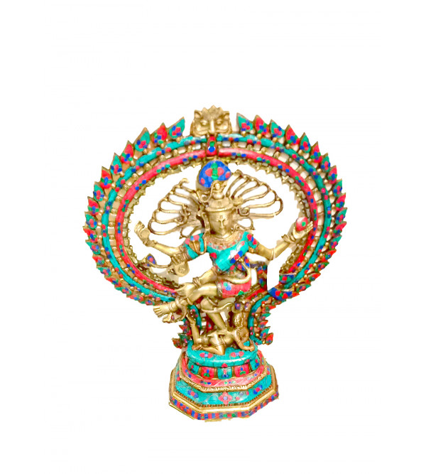 NATRAJ OVAL RINGLEAF DESIGN FLOWER 28 INCH STONE
