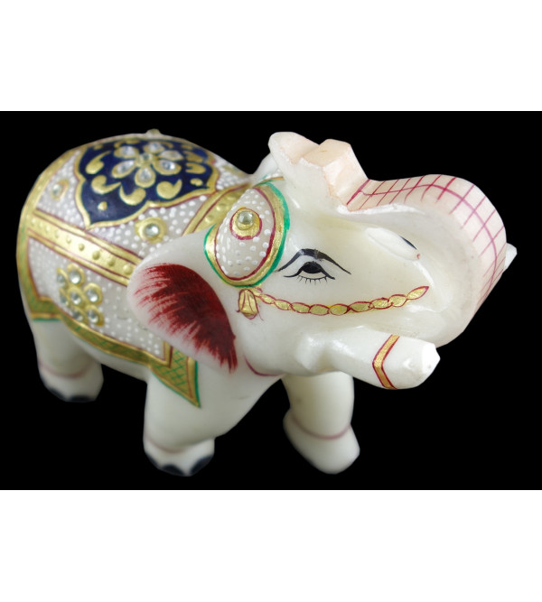 Elephant Marble GOLD LEAF WORK 5 INCH