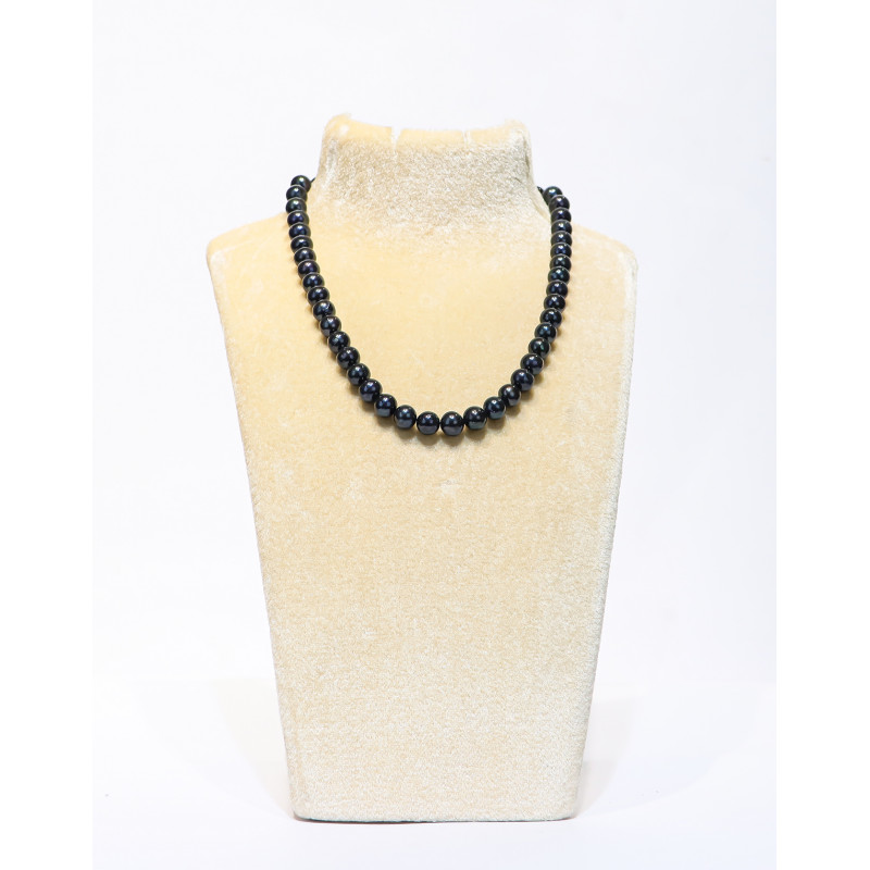 Dyed Black Pearls Necklace