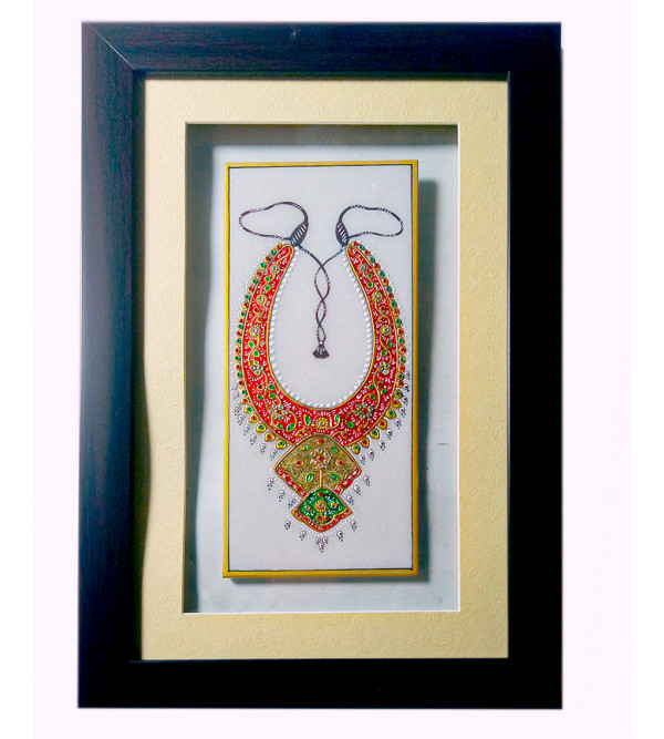 Marble Jewellery Painting Handcrafted With Pure Gold Leaf Work