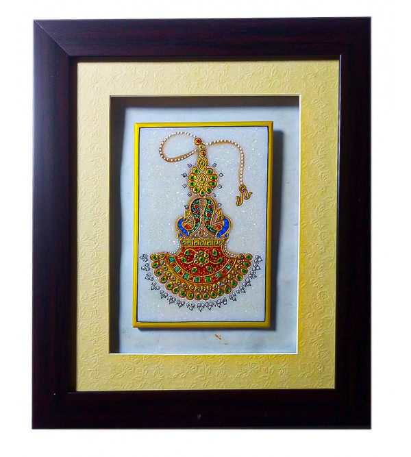 Marble jewellery painting with pure gold leaf work