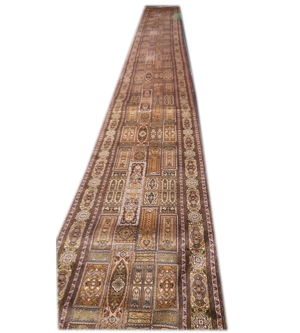 Kashmir Carpet Hand-knotted Silk x Silk Size 2.5ftx20ft