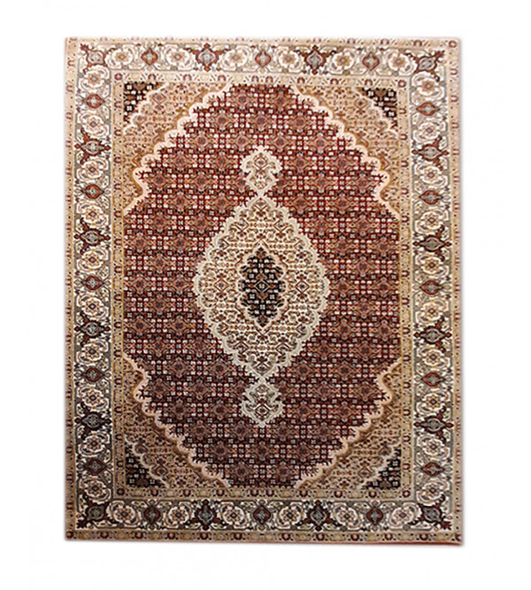 Bhadohi  Woolen Hand Knotted carpet Size 6.10 ft. x4.11 ft.
