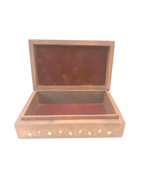 Sheesham Wood Handcrafted Brass- Copper Inlay Box