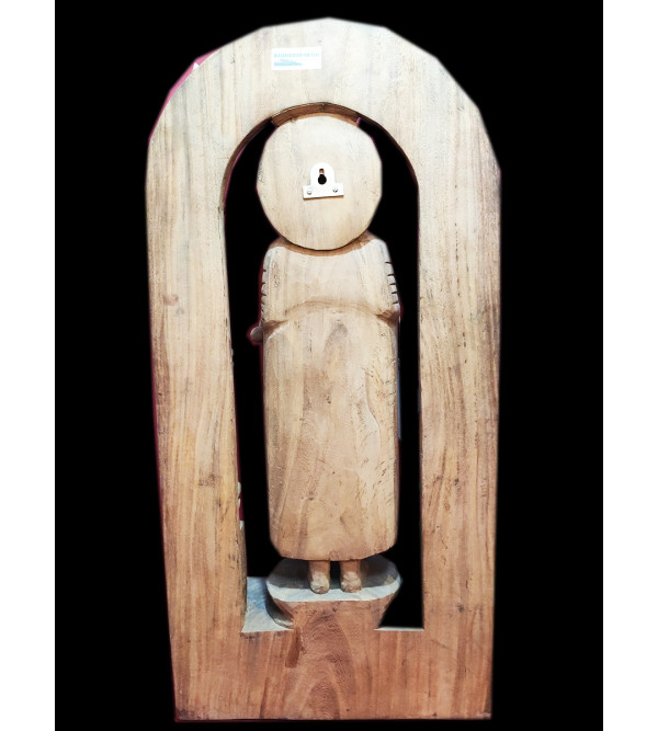 Buddha Handcrafted In Vaghai Wood Size 36X18X5 Inches
